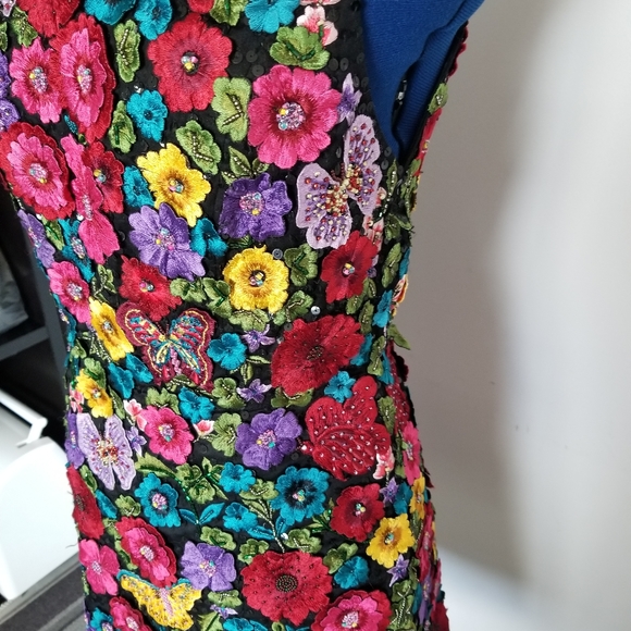 Floral and butterfly Linsey embroidery dress -  NWT - Picture 4 of 5